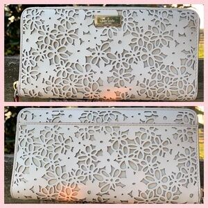 Kate Spade Laser Cut Floral Eyelet Wallet Flower